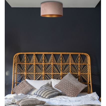 Duolla - Iluminação de teto ROLLER 1xE27/15W/230V diâmetro 40 cm bege/dourado