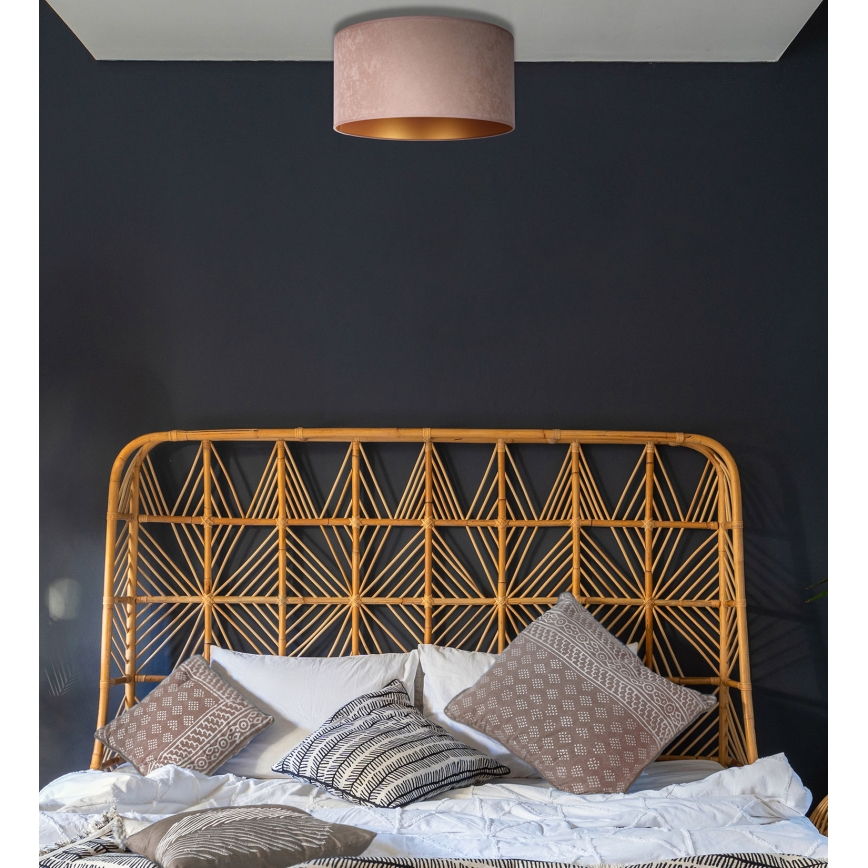 Duolla - Iluminação de teto ROLLER 1xE27/15W/230V diâmetro 40 cm bege/dourado