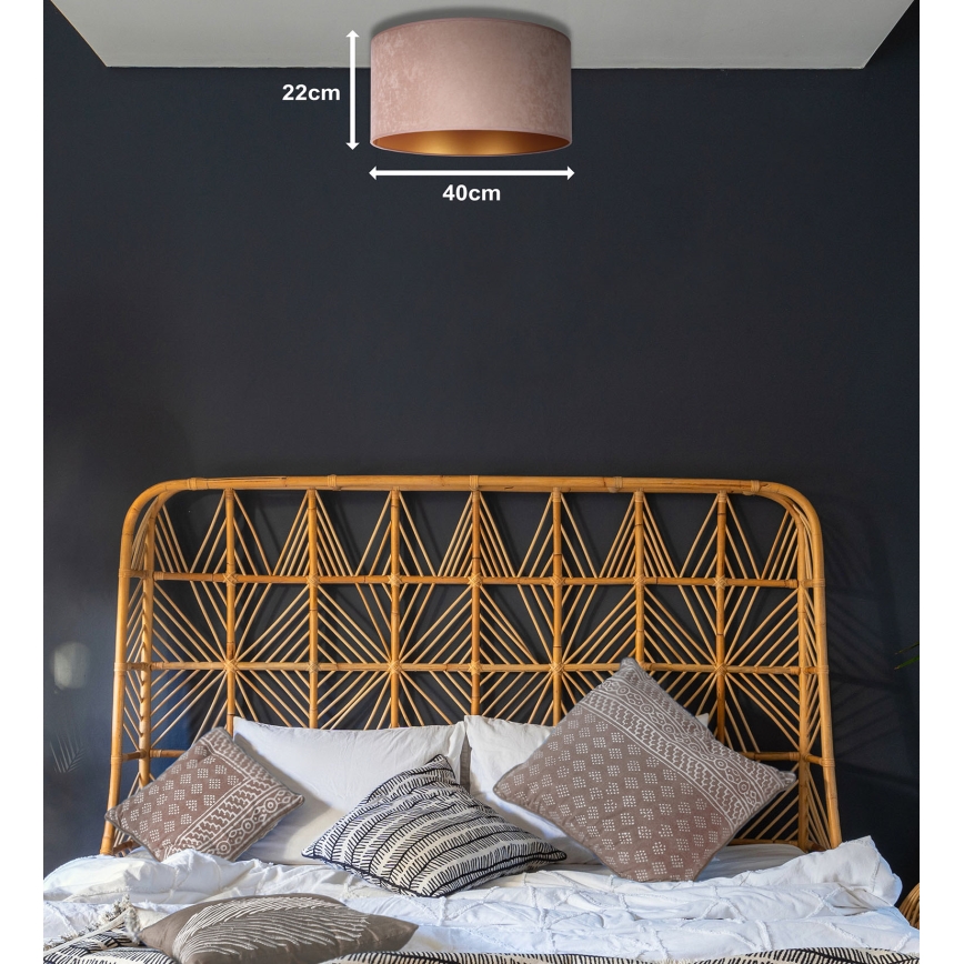 Duolla - Iluminação de teto ROLLER 1xE27/15W/230V diâmetro 40 cm bege/dourado