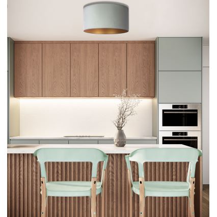 Duolla - Iluminação de teto ROLLER 1xE27/15W/230V diâmetro 40 cm iluminação verde/dourado