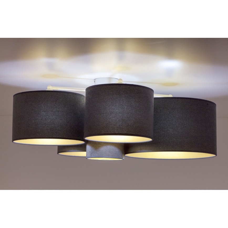 Duolla - Iluminação de teto ROLLER PENTO 5xE27/60W/230V antracite