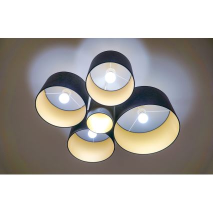 Duolla - Iluminação de teto ROLLER PENTO 5xE27/60W/230V antracite