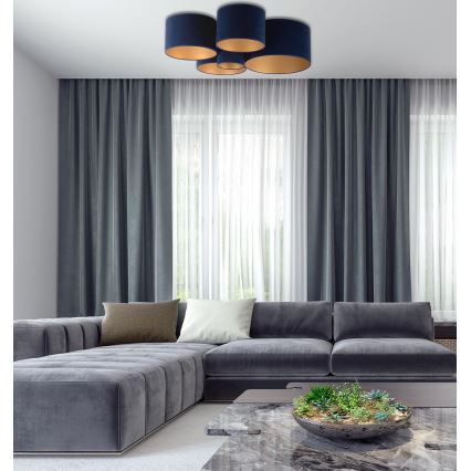 Duolla - Iluminação de teto ROLLER PENTO 5xE27/60W/230V azul