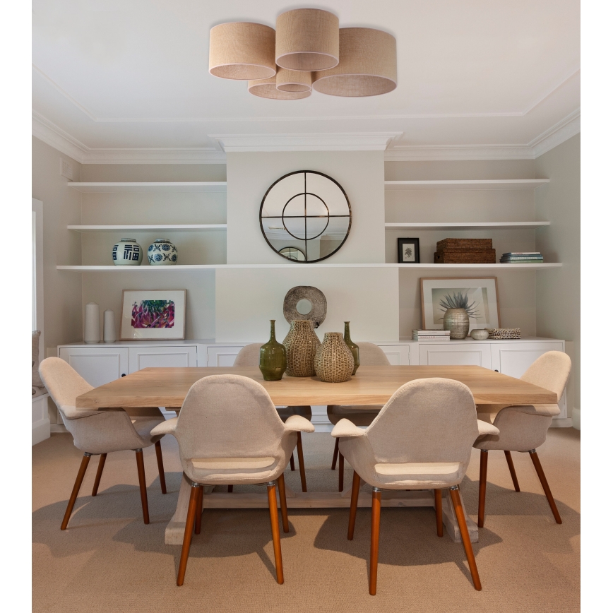 Duolla - Iluminação de teto ROLLER PENTO 5xE27/60W/230V bege