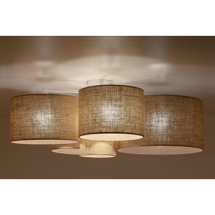 Duolla - Iluminação de teto ROLLER PENTO 5xE27/60W/230V bege