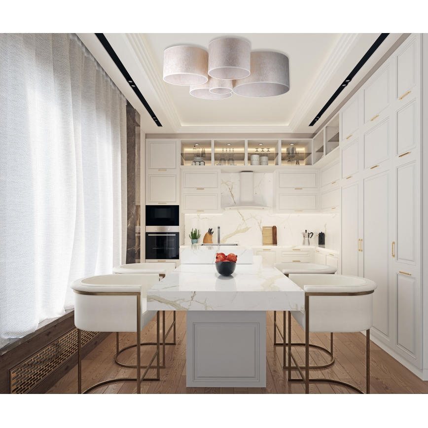 Duolla - Iluminação de teto ROLLER PENTO 5xE27/60W/230V dourada