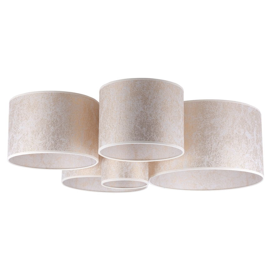 Duolla - Iluminação de teto ROLLER PENTO 5xE27/60W/230V dourada