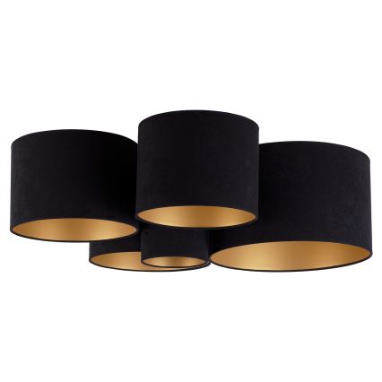 Duolla - Iluminação de teto ROLLER PENTO 5xE27/60W/230V preto/dourada