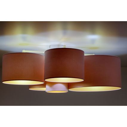 Duolla - Iluminação de teto ROLLER PENTO 5xE27/60W/230V rosa