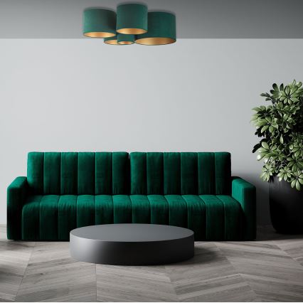 Duolla - Iluminação de teto ROLLER PENTO 5xE27/60W/230V verde/dourada