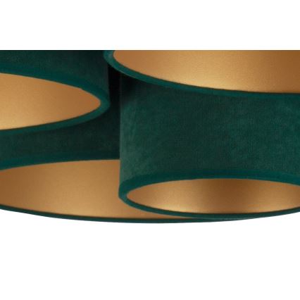 Duolla - Iluminação de teto ROLLER PENTO 5xE27/60W/230V verde/dourada