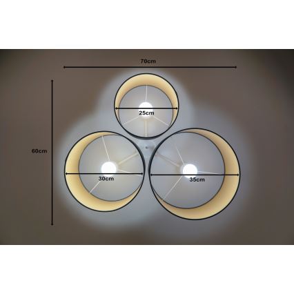 Duolla - Iluminação de teto ROLLER TRIO 3xE27/60W/230V antracite