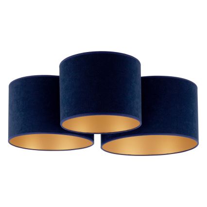 Duolla - Iluminação de teto ROLLER TRIO 3xE27/60W/230V azul