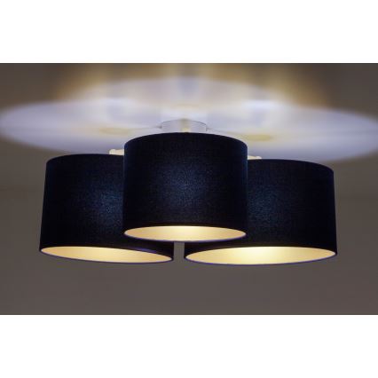 Duolla - Iluminação de teto ROLLER TRIO 3xE27/60W/230V azul