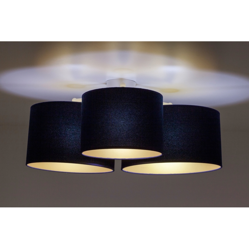 Duolla - Iluminação de teto ROLLER TRIO 3xE27/60W/230V azul