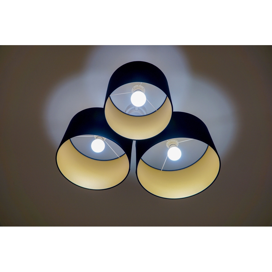 Duolla - Iluminação de teto ROLLER TRIO 3xE27/60W/230V azul