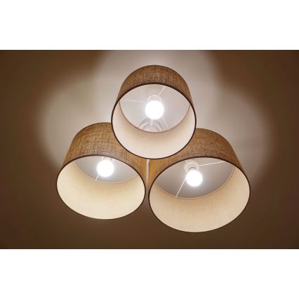 Duolla - Iluminação de teto ROLLER TRIO 3xE27/60W/230V bege