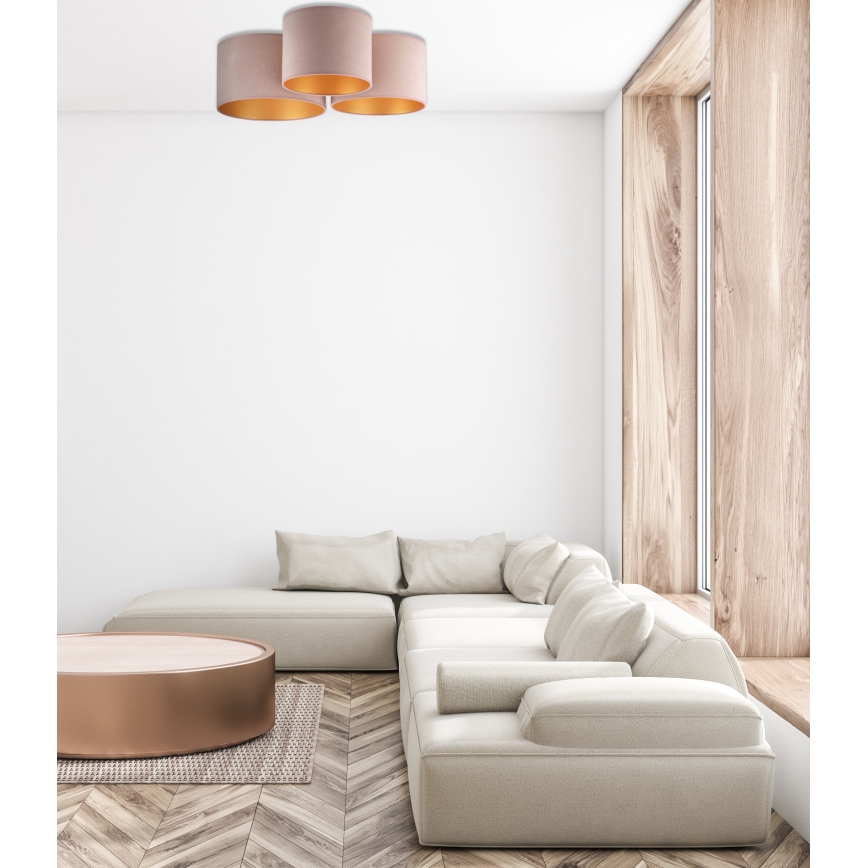 Duolla - Iluminação de teto ROLLER TRIO 3xE27/60W/230V castanho