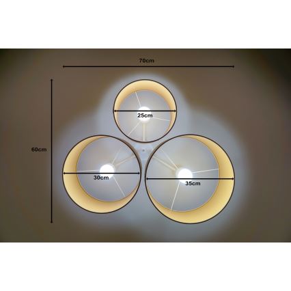 Duolla - Iluminação de teto ROLLER TRIO 3xE27/60W/230V castanho