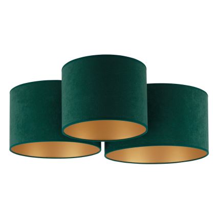 Duolla - Iluminação de teto ROLLER TRIO 3xE27/60W/230V verde/dourada
