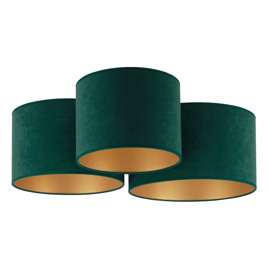 Duolla - Iluminação de teto ROLLER TRIO 3xE27/60W/230V verde/dourada