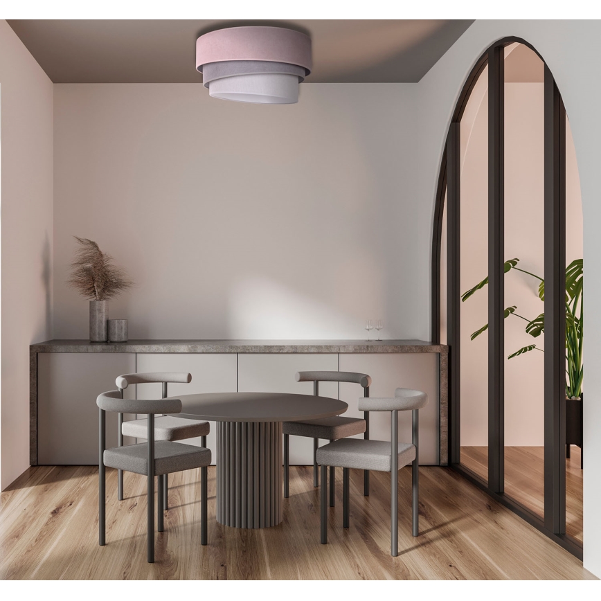 Duolla - Iluminação de teto TRIO 1xE27/15W/230V diâmetro 45 cm rosa/cinzento/branco