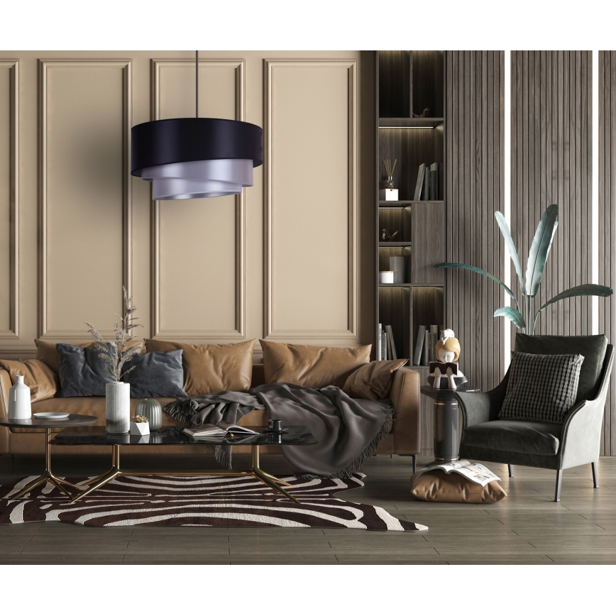 Duolla - Iluminação de teto TRIO 1xE27/15W/230V diâmetro 60 cm azul/prateado