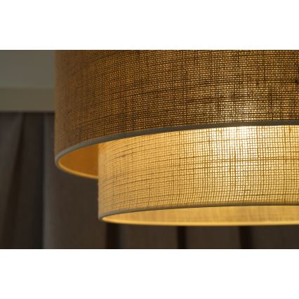 Duolla - Iluminação de teto YUTE BOHO 1xE27/15W/230V diâmetro 45 cm castanho/creme