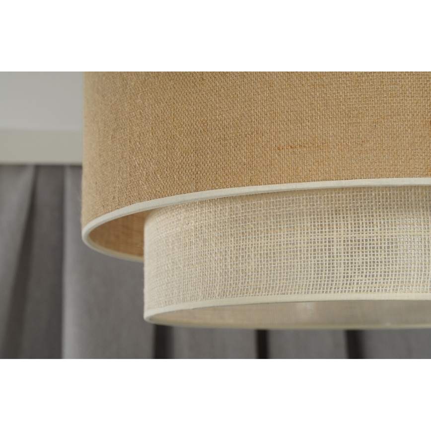 Duolla - Iluminação de teto YUTE BOHO 1xE27/15W/230V diâmetro 45 cm castanho/creme