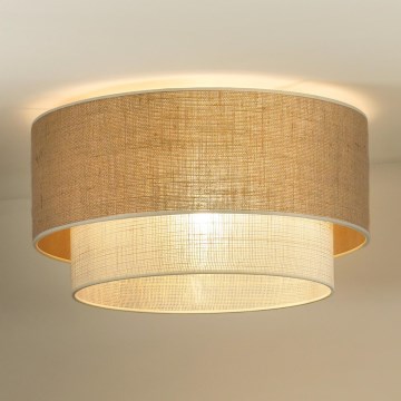 Duolla - Iluminação de teto YUTE BOHO 3xE27/15W/230V diâmetro 60 cm castanho/creme