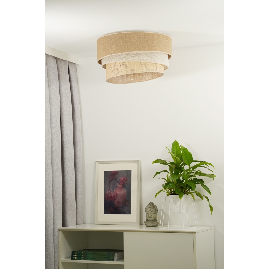 Duolla - Iluminação de teto YUTE TRIO 1xE27/15W/230V diâmetro 45 cm castanho/cinzento/bege