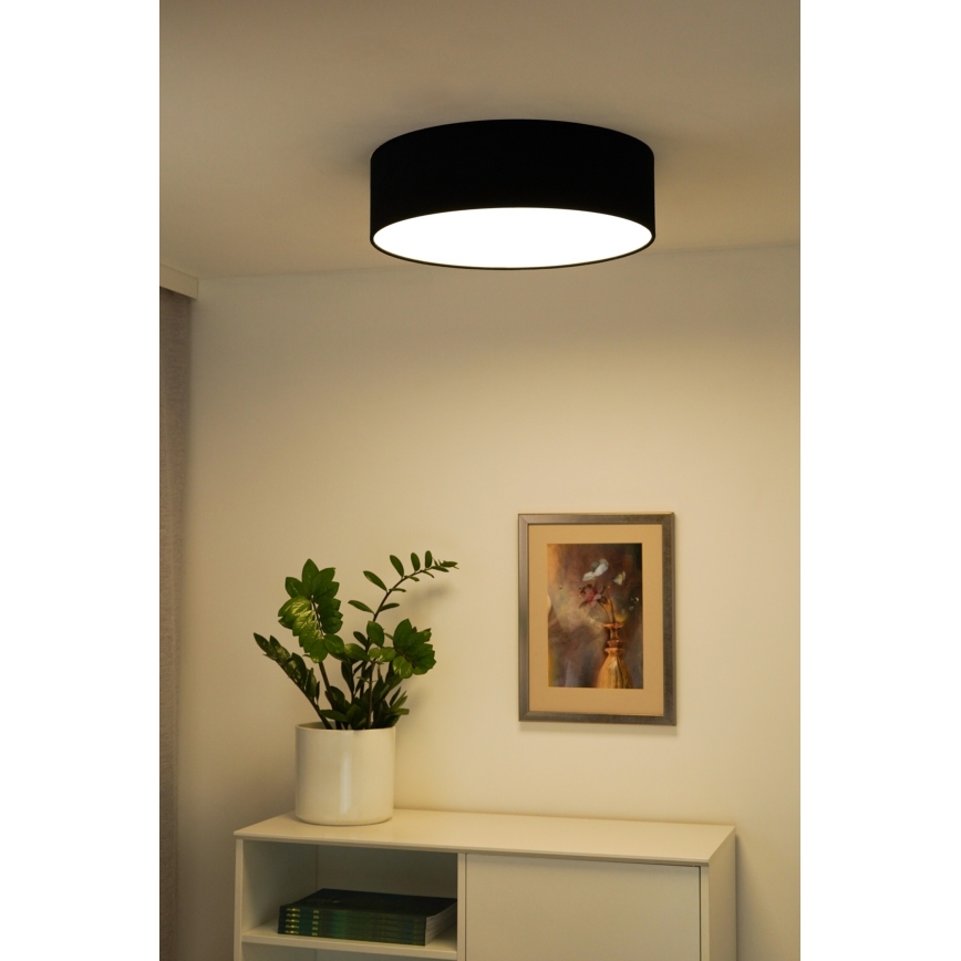 Duolla - Luminária de Teto LED CORTINA LED/26W/230V diâmetro 45 cm 4000K preta