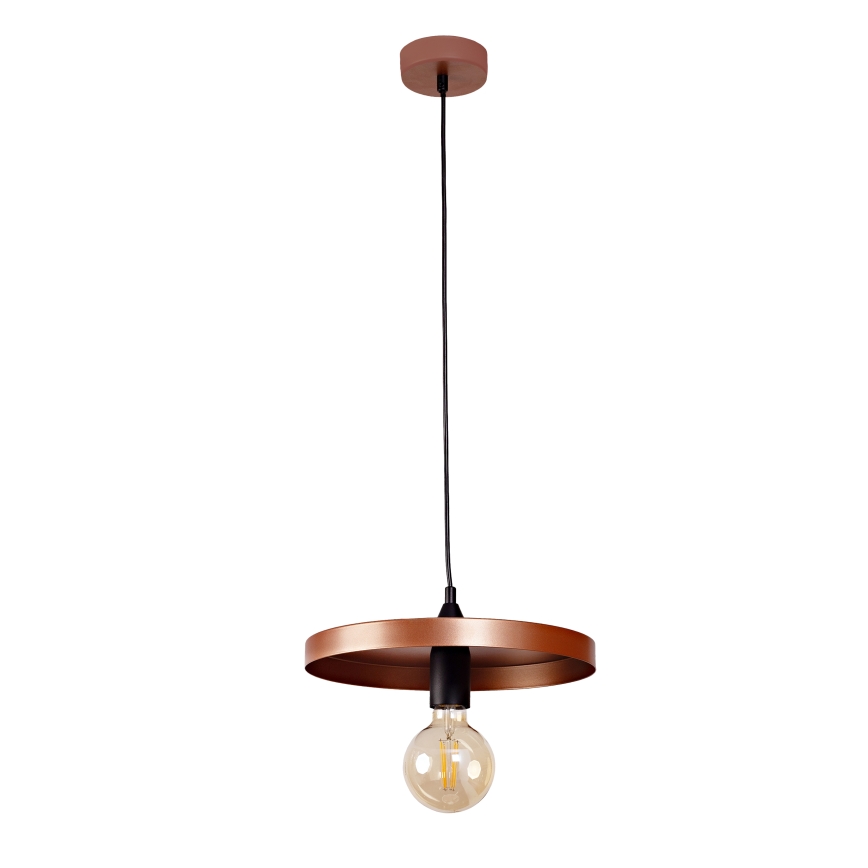 Duolla - Lustre em cabo IRONLINE 1xE27/15W/230V Ø 30 cm cobre/preto