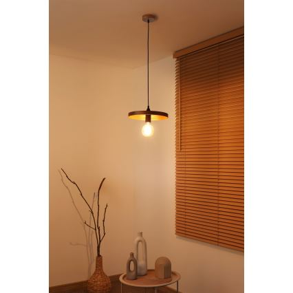 Duolla - Lustre em cabo IRONLINE 1xE27/15W/230V Ø 30 cm cobre/preto