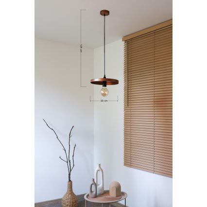 Duolla - Lustre em cabo IRONLINE 1xE27/15W/230V Ø 30 cm cobre/preto
