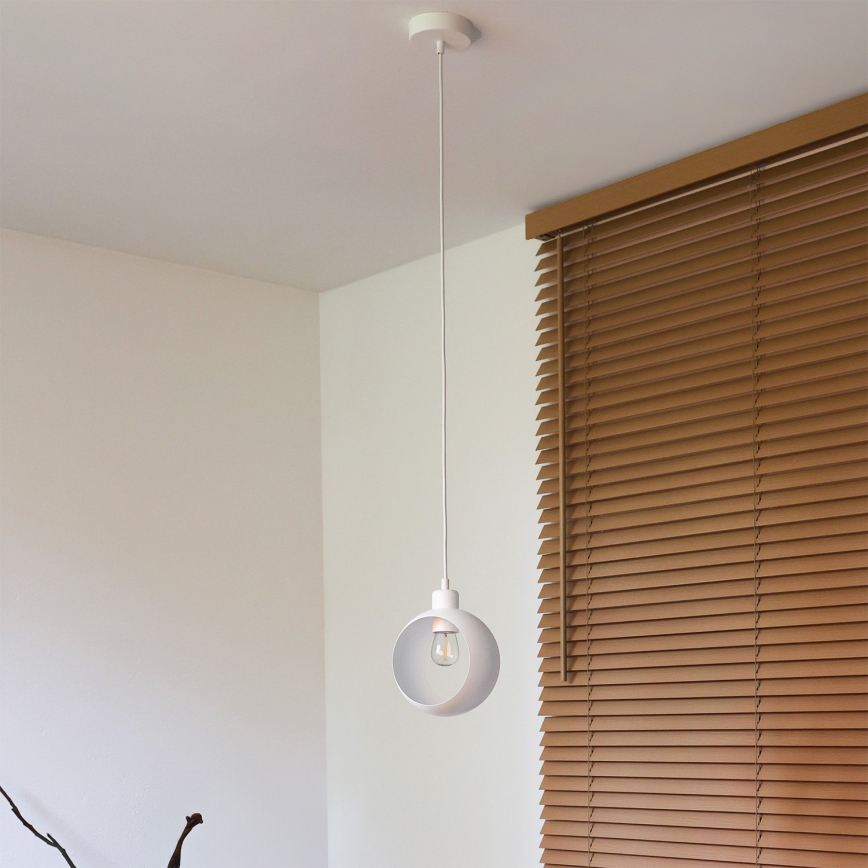 Duolla - Lustre suspenso com cabo IRONLINE 1xE27/15W/230V branco
