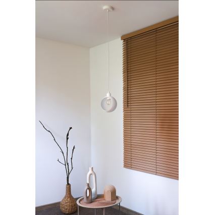 Duolla - Lustre suspenso com cabo IRONLINE 1xE27/15W/230V branco