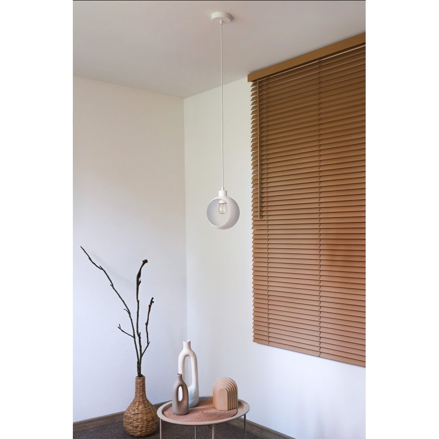 Duolla - Lustre suspenso com cabo IRONLINE 1xE27/15W/230V branco