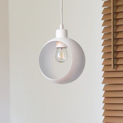 Duolla - Lustre suspenso com cabo IRONLINE 1xE27/15W/230V branco