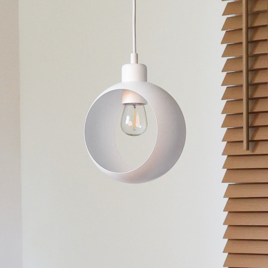 Duolla - Lustre suspenso com cabo IRONLINE 1xE27/15W/230V branco