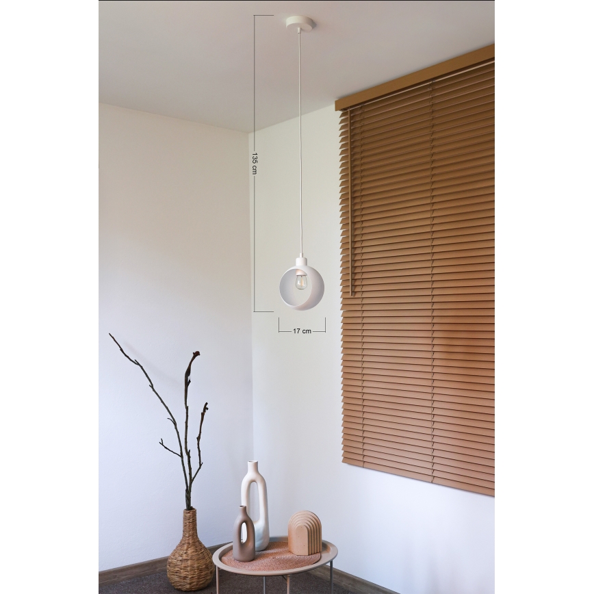 Duolla - Lustre suspenso com cabo IRONLINE 1xE27/15W/230V branco