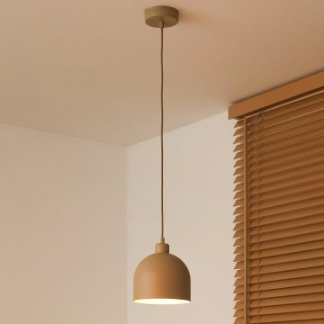 Duolla - Lustre suspenso em cabo IRONLINE 1xE27/15W/230V Ø 17 cm bege