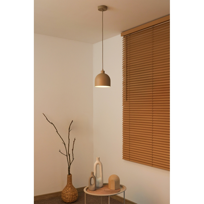 Duolla - Lustre suspenso em cabo IRONLINE 1xE27/15W/230V Ø 17 cm bege