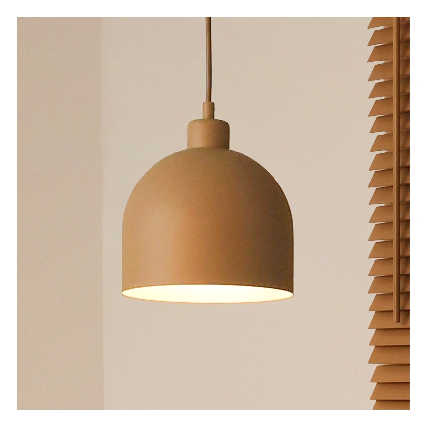 Duolla - Lustre suspenso em cabo IRONLINE 1xE27/15W/230V Ø 17 cm bege