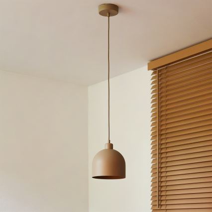 Duolla - Lustre suspenso em cabo IRONLINE 1xE27/15W/230V Ø 17 cm bege
