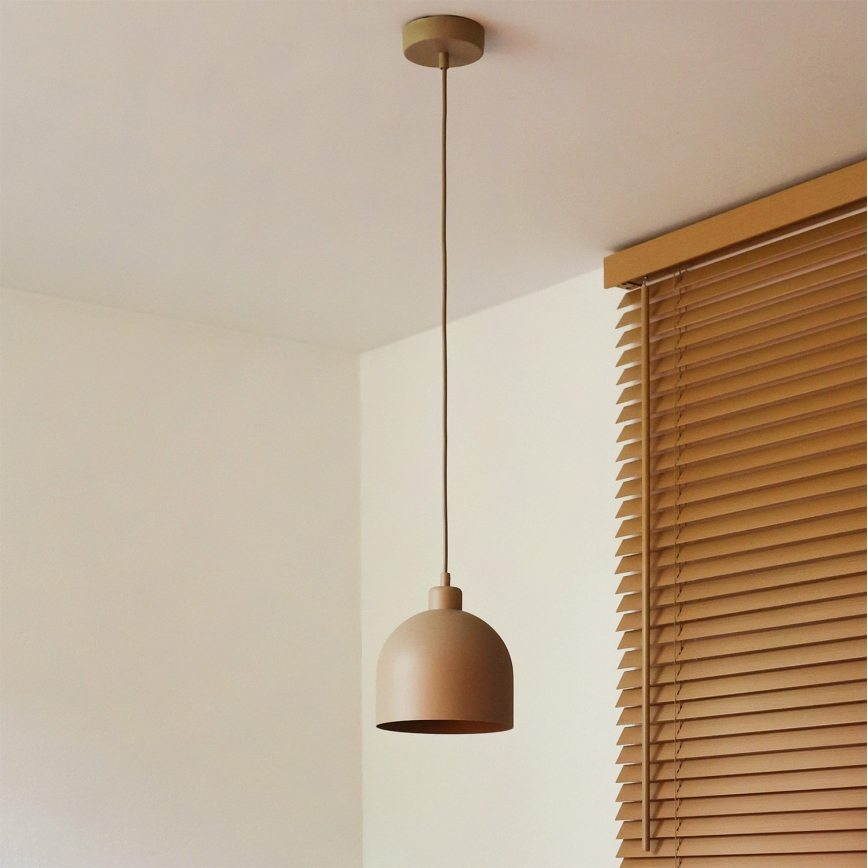 Duolla - Lustre suspenso em cabo IRONLINE 1xE27/15W/230V Ø 17 cm bege