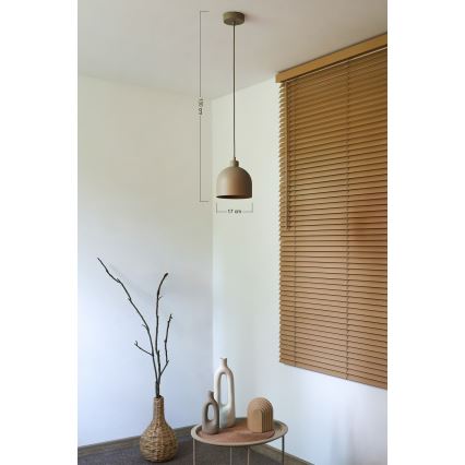 Duolla - Lustre suspenso em cabo IRONLINE 1xE27/15W/230V Ø 17 cm bege