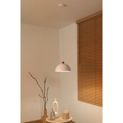 Duolla - Lustre suspenso em cabo IRONLINE 1xE27/15W/230V Ø 27 cm branco/cobre