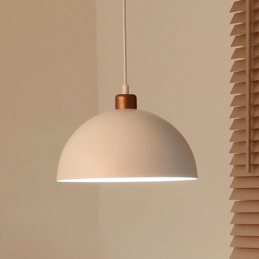 Duolla - Lustre suspenso em cabo IRONLINE 1xE27/15W/230V Ø 27 cm branco/cobre