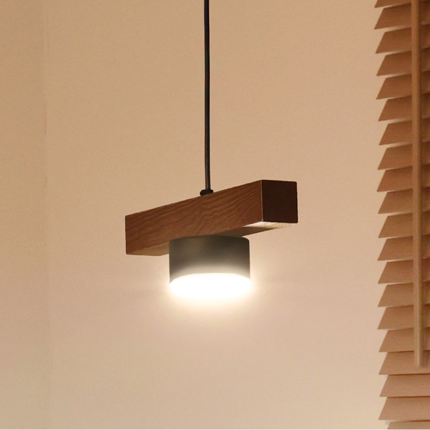 Duolla - Lustre suspenso por cabo IRONLINE 1xGX53/3W/230V pinho/carvalho/preto